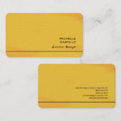Linnen Sinaasappel Geel Vlak Minimalist Visitekaartje (Voorkant / Achterkant)