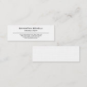 Linnen Skinny Plain Elegant Aantrekkelijke Minimal Mini Visitekaartje (Voorkant / Achterkant)