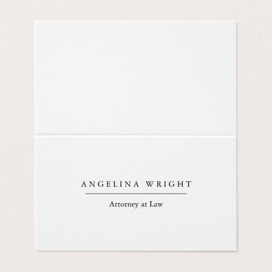 Linnen Stijlvolle Eenvoudige Minimalistische Advoc Visitekaartje (Buitenkant ongevouwen)