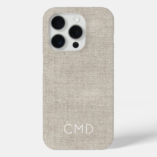 Linnen stof Natuurlijke INITIALEN Tijdloos chique  Case-Mate iPhone Case (Achterkant)
