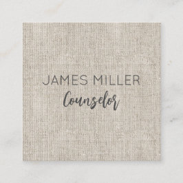 Linnen stof Natuurlijke NAAM Kantoor Tijdloos Vierkante Visitekaartje