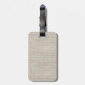 Linnen stof Natuurlijke NAAM Tijdloze reizen Bagagelabel (Achterkant verticaal)