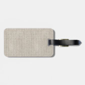 Linnen stof Natuurlijke NAAM Tijdloze reizen Bagagelabel (Achterkant horizontaal)