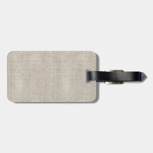 Linnen stof Natuurlijke NAAM Tijdloze reizen Bagagelabel (Achterkant horizontaal)