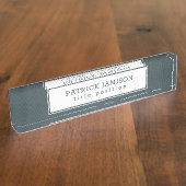 Linnen Textuur Bureaunaam Bord Naambordje (Zijkant)