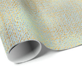 Linnen Textuur Goud Water Blauw Minimaal Cadeaupapier (Rol Hoek)