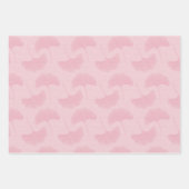 Linnen Textuur Pastel Roze & Roze Ginkobladeren Inpakpapier Vel (Voorkant 3)