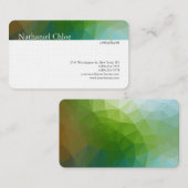 Linnen Trendy Blauw Groene Streep Creatief Modern Visitekaartje (Voorkant / Achterkant)