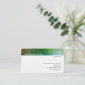 Linnen Trendy Blauw Groene Streep Creatief Modern Visitekaartje (Staand voorkant)