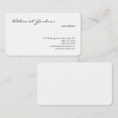 Linnen Trendy Handschrift Plain Creatief Modern Visitekaartje (Voorkant / Achterkant)