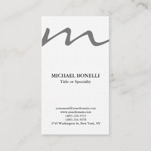 Linnen trendy modern monogram professioneel visitekaartje