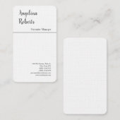 Linnen trendy script professioneel effen minimalis visitekaartje (Voorkant / Achterkant)