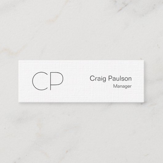 Linnen Trendy Slim Monogram Visitekaartje (Voorkant)