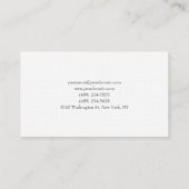 Linnen Trendy Zwart Wit Rood Professioneel Modern Visitekaartje (Achterkant)