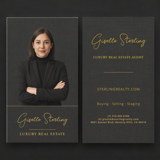 Linnen Vastgoed Black Gold Professioneel Visitekaartje