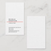 Linnen Verticaal Rood Wit Trendy Minimalistische P Visitekaartje (Voorkant / Achterkant)