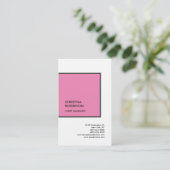 Linnen Vrouwelijk Roze Grijs Wit Modern Profession Visitekaartje (Staand voorkant)