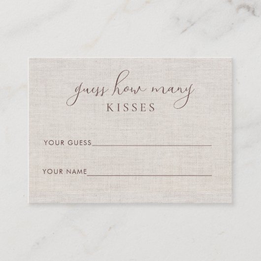 Linnen Wildflower Vrijgezellenfeest Game Kaart Plaatskaartje (Voorkant)