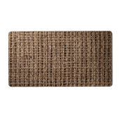 Linnen zak achtergrond, stijl 2 etiket (Voorkant)