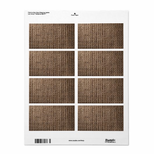 Linnen zak achtergrond, stijl 2 etiket (Full Sheet)