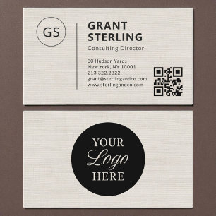 Linnen Zakelijk QR Code Bedrijfslogo  Visitekaartje