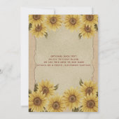 Linnen zonnebloem Quinceañera Kaart (Achterkant)