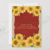 Linnen zonnebloem rood Quinceañera Kaart (Achterkant)