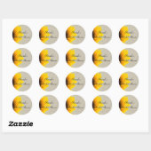 Linnen Zonnebloem Rustieke Vrijgezellenfeest Stick Ronde Sticker (Vel)