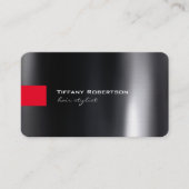 Linnen Zwart Grijs Rood Kleur Haar Stylist Salon Visitekaartje (Voorkant)