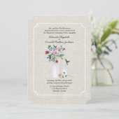  linnenbloemen en melkflessen kaart (Staand voorkant)