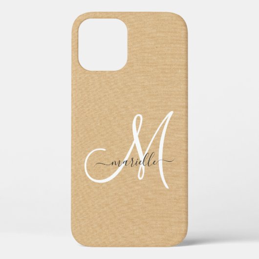 Linnenmonogram lichte strook Case-Mate iPhone case (Achterkant)