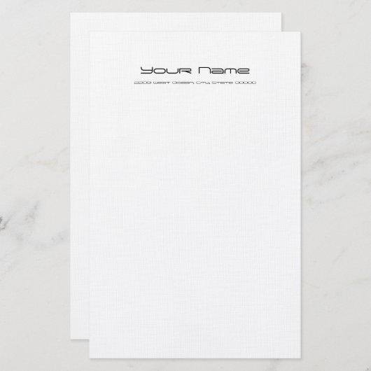 Linnenpapier/witte kleur briefpapier (Voorkant / Achterkant)