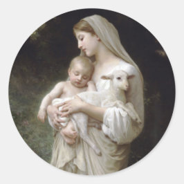 L'Innocence 1893 William - Adolphe Bouguereau Ronde Sticker