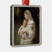 L'Innocence Moeder Maria en Jezus Custom Text Jaar Metalen Ornament (Rechts)