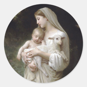 L'Innocence, William-Adolphe Bouguereau Ronde Sticker