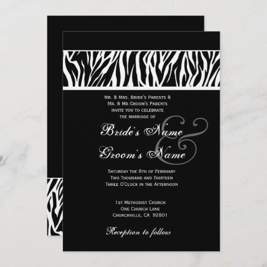 Linnpapier voor zwart-wit Zebra Kaart (Voorkant / Achterkant)