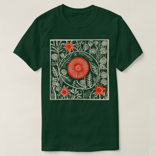 Lino Cut Bird 4 T-shirt (Design voorkant)