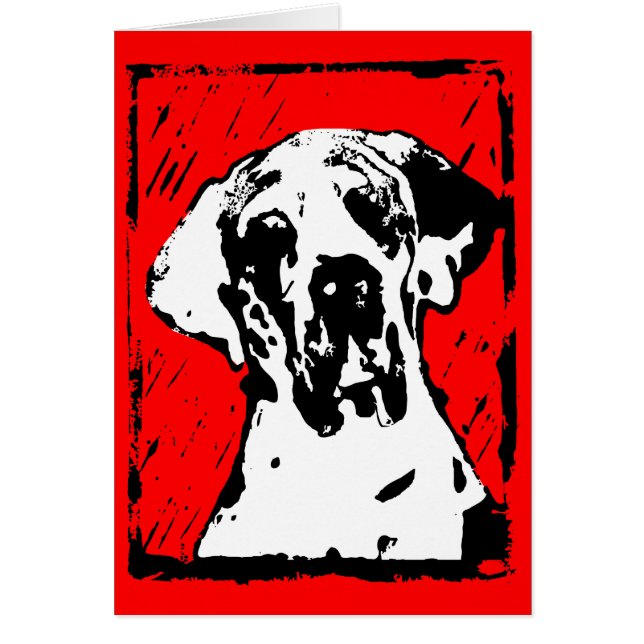Lino Cut Print Dogkaart – Harlekijn  (Voorkant)