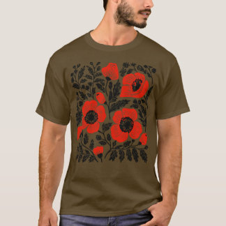 Lino gesneden bloemen 3 t-shirt