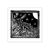 Lino gesneden haas stempel (Afrduk)