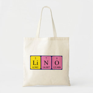 Lino periodieke lijstnaam canvas tas