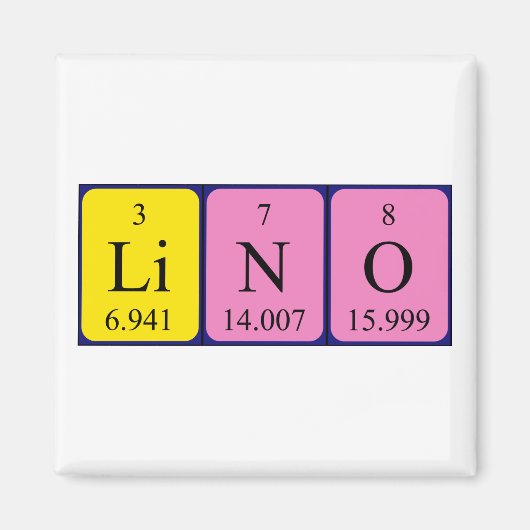 Lino periodieke tabelnaam magneet (Voorkant)