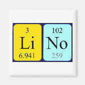 Lino periodieke tabelnaam magneet (Voorkant)