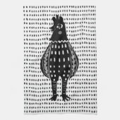 Linocut Chicken Theedoek (Verticaal)