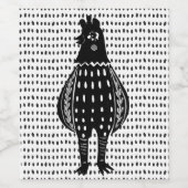 Linocut Chicken Wijn Etiket (Enkel label)