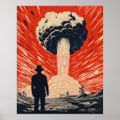  Linocut Poster - Elegant Man in pak en H (Voorkant)