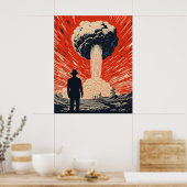 Linocut Poster - Elegant Man in pak en H (Keuken)