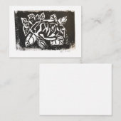 Linocut-Roos Notitiekaartje (Voorkant / Achterkant)