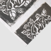 Linocut-Roos Tissuepapier (Detail)