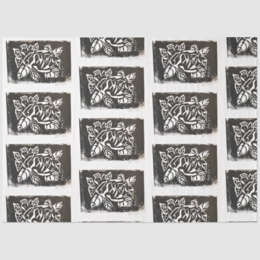 Linocut-Roos Tissuepapier (Voorkant)